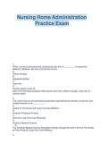 Nursing Home Administration&NewLine;Practice Exam
