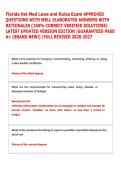 Florida Vet Med Laws and Rules Exam APPROVED &NewLine;QUESTIONS WITH WELL ELABORATED ANSWERS WITH &NewLine;RATIONALES &lpar;100&percnt; CORRECT VERIFIED SOLUTIONS&rpar; &NewLine;LATEST UPDATED VERSION EDITION &vert;GUARANTEED PASS &NewLine;A&plus; &lpar;BRAND NEW&excl;&rpar; &vert;FULL REVISED 2026-2027   
