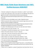 IBEC Study Guide Exam Questions and Verified Answers 2026&sol;2027 &ndash; Comprehensive Practice Questions and Review Material