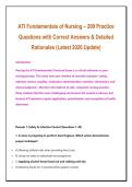 ATI Fundamentals of Nursing &ndash; 200 Practice &NewLine;Questions with Correct Answers & Detailed &NewLine;Rationales &lpar;Latest 2026 Update&rpar; 