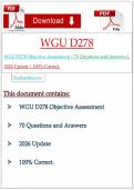 WGU D278 Objective Assessment &vert; 70 Questions and Answers &vert; 2026 Update &vert; 100&percnt; Correct&period;&NewLine;