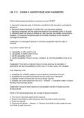 HS 311 - EXAM 2 QUESTIONS AND ANSWERS