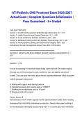 ATI Pediatric CMS Proctored Exam 2026&sol;2027 Actual Exam &vert; Complete Questions & Rationales &vert; Pass Guaranteed - A&plus; Graded