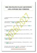 MSE 250 ONLINE EXAM 2 QUESTIONS&NewLine;AND ANSWERS 2026 VERIFIED&period;