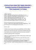 CCHP ACTUAL EXAM TEST BANK 2026&sol;2027 &vert; Complete Questions & Detailed Rationales &vert; Pass Guaranteed - A&plus; Graded