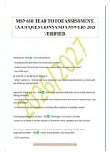 MSN 610 HEAD TO TOE ASSESSMENT&period;&NewLine;EXAM QUESTIONS AND ANSWERS 2026&NewLine;VERIFIED&period;