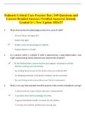 Pediatric Critical Care Practice Test &vert; 169 Questions and Correct Detailed Answers &lpar;Verified Answers&rpar; Already Graded A&plus; &vert; New Update 2026&sol;27 