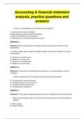 Accounting & financial statement analysis&comma; practice questions and answers