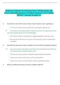 Pediatric Critical Care Practice Test &vert; 165 Questions and Correct Detailed Answers &lpar;Verified Answers&rpar; &vert; New Update 2026&sol;27 &vert; Already Graded A&plus;