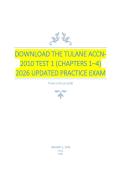 ACCN-2010 Test 1 &lpar;Ch&period; 1&ndash;4&rpar;&NewLine;Tulane Accounting Exam Review&NewLine;Financial Accounting Chapters 1&ndash;4&NewLine;Accounting Practice Test