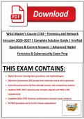WGU Master&rsquo;s Course C702 &ndash; Forensics and Network Intrusion 2026&ndash;2027 &vert; Complete Solution Guide &vert; Verified Questions & Correct Answers &vert; Advanced Digital Forensics & Cybersecurity Exam Prep