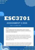 ESC3701 Assignment 2 2026 - Distinction &vert; Due 10 May 2026