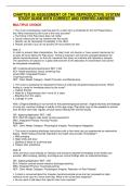 Chapter 69 Assessment of the Reproductive System Study Guide with Correct and Verified Answers