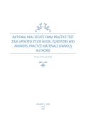 Real Estate Exam Practice&NewLine;National Licensing Test Prep&NewLine;Real Estate Study Guide&NewLine;Exam Questions & Answers