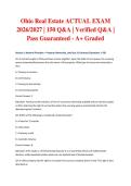 Ohio Real Estate ACTUAL EXAM 2026&sol;2027 &vert; 150 Q&A &vert; Verified Q&A &vert; Pass Guaranteed - A&plus; Graded