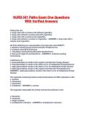NURS 501 Patho Exam One Questions With Verified Answers