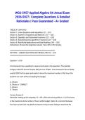 WGU C957 Applied Algebra OA Actual Exam 2026&sol;2027 &vert; Complete Questions & Detailed Rationales &vert; Pass Guaranteed - A&plus; Graded
