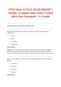 FTCE Music ACTUAL EXAM 2026&sol;2027 &vert; 120 Q&A &vert; Complete Study Guide &vert; Verified Q&A &vert; Pass Guaranteed - A&plus; Graded
