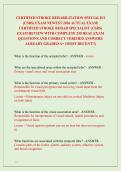 CERTIFIED STROKE REHABILITATION SPECIALIST &NewLine;&lpar;CSRS&rpar; EXAM NEWEST 2026 ACTUAL EXAM&vert; &NewLine;CERTIFIED STROKE REHAB SPECIALIST &lpar;CSRS&rpar; &NewLine;EXAM REVIEW WITH COMPLETE 250 REAL EXAM &NewLine;QUESTIONS AND CORRECT VERIFIED ANSWERS&sol; &NewLine;ALREADY GRADED A&plus; &lpar;MOST RECENT&excl;&excl;&rpar; 