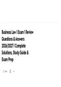 Business Law I - Exam 1 &vert; Questions & Answers & Solutions &lpar;2026&sol;2027&rpar; &lbrack;Complete Study Guide & Review&rsqb;