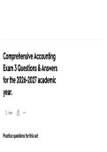 Comprehensive Accounting - Exam 3 &vert; Questions & Answers & Solutions &lpar;2026&sol;2027&rpar; &lbrack;Complete Exam Review Guide&rsqb;