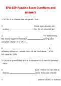 EPA 609 Practice Exam Newest 2026 Actual Questions and Verified Answers &lpar;Latest 2026 &sol; 2027 Update&rpar; A&plus; Grade 100&percnt; Guarantee Verified by Experts