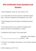 EPA Certification Exam Newest 2026 Actual Questions and Verified Answers &lpar;Latest 2026 &sol; 2027 Update&rpar; A&plus; Grade 100&percnt; Guarantee Verified by Experts
