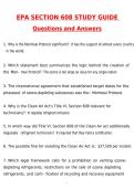 EPA Section 608 Study Guide Newest 2026 Actual Questions and Verified Answers &lpar;Latest 2026 &sol; 2027 Update&rpar; A&plus; Grade 100&percnt; Guarantee Verified by Experts