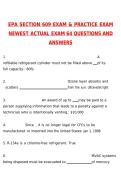 EPA SECTION 609 EXAM AND PRACTICE EXAM Newest 2026 Actual Questions and Verified Answers &lpar;Latest 2026 &sol; 2027 Update&rpar; A&plus; Grade 100&percnt; Guarantee Verified by Experts