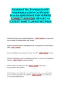 Automated Test Framework &lpar;ATF&rpar; Fundamentals Micro-Certification &semi;ATF&colon; Micro-Cert &semi;federal law enforcement exam 1 &lpar;chapter 4 ATF&rpar; &semi;ATF interview prep &semi;ATF Exam 1 -History of Firearms Laws and Regulations EXAM QUESTIONS AND VERIFIED CORRECT ANSWERS GRADED A