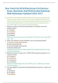 New York City DCAS Electrician Civil Service Exam  Questions And Well Graded Solutions With Rationales Updated 2026-2027
