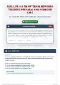 Real Life 4&period;0 RN Maternal Newborn Teaching Prenatal and Newborn Care 20&plus; &lpar;Latest 2026 Edition&rpar; 100&percnt; Verified Q&A &plus; Answer Key Solutions