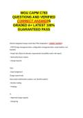 WGU CAPM C783 EXAM QUESTIONS AND VERIFIED CORRECT ANSWERS GRADED A&plus; -LATEST 2026-2027- 100- GUARANTEED PASS&period;docx&NewLine;&NewLine;