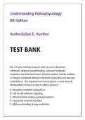 Understanding Pathophysiology 8th Edition Test Bank by Sue E&period; Huether &vert; Advanced Pathophysiology MCQs&comma; Clinical Reasoning Questions&comma; NCLEX & USMLE-Style Exam Prep with Integrated Rationales