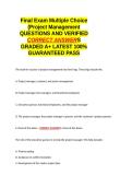 Final Exam Multiple Choice &lpar;Project Management&rpar; EXAM QUESTIONS AND VERIFIED CORRECT ANSWERS GRADED A&plus; -LATEST 2026-2027- 100- GUARANTEED PASS&period;docx&NewLine;&NewLine;