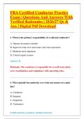 FRA Certified Conductor Practice &NewLine;Exam &vert; Questions And Answers With &NewLine;Verified Rationales &vert; 2026&sol;27 Qs & &NewLine;Ans &vert; Digital Pdf Download