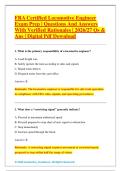 FRA Certified Locomotive Engineer &NewLine;Exam Prep &vert; Questions And Answers &NewLine;With Verified Rationales &vert; 2026&sol;27 Qs & &NewLine;Ans &vert; Digital Pdf Download