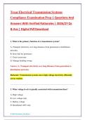 Texas Electrical Transmission Systems &NewLine;Compliance Examination Prep &vert; Questions And &NewLine;Answers With Verified Rationales &vert; 2026&sol;27 Qs &NewLine;& Ans &vert; Digital Pdf Download 