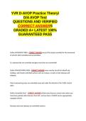 D-A AVOP Test -YVR D-AVOP Practice Theory EXAM QUESTIONS AND VERIFIED CORRECT ANSWERS GRADED A&plus; -LATEST 2026-2027- 100- GUARANTEED PASS&period;docx&NewLine;&NewLine;