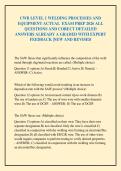 CWB LEVEL 1 WELDING PROCESSES AND&NewLine;EQUIPMENT ACTUAL EXAM PREP 2026 ALL&NewLine;QUESTIONS AND CORECT DETAILED&NewLine;ANSWERS ALREADY A GRADED WITH EXPERT&NewLine;FEEDBACK &vert;NEW AND REVISED