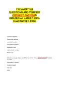 YYZ AVOP Test EXAM QUESTIONS AND VERIFIED CORRECT ANSWERS GRADED A&plus; -LATEST 2026-2027- 100- GUARANTEED PASS&period;docx&NewLine;&NewLine;