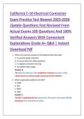 California C-10 Electrical Contractor &NewLine;Exam Practice Test Newest 2025-2026 &NewLine;Update Questions Fast Reviwed From &NewLine;Actual Exams 100 Questions And 100&percnt; &NewLine;Verified Answers With Convenient &NewLine;Explanations Grade A&plus; Q&A &vert; Instant &NewLine;Download Pdf 