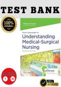 Full Test Bank for Davis Advantage for Understanding Medical-Surgical Nursing 7th Edition by Linda S&period; Williams and Paula D&period; Hopper Complete Chapter-by-Chapter Coverage Verified Questions & Correct Answers Detailed Rationales &sol; Explanations Medical-Surgica