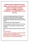 2026-2027 LATEST Emergency Medical Responder&NewLine;&lpar;EMR&rpar; certification EXAM&comma; by the National&NewLine;Registry of Emergency Medical&NewLine;Technicians &lpar;NREMT&rpar; &vert; Q&A WITH&NewLine;RATIONALES - Pass NREMT EMR on Your&NewLine;First Try