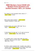 BMW Members Actual EXAM with Multiple Choice Questions and Verified Answers 100&percnt;