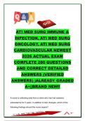 ATI Med Surg Immune&comma; Infection&comma; Oncology & Cardiovascular Exam Review 2026 &lpar;NURS 320&sol;NURS 330&rpar; &ndash; 200&plus; Verified NCLEX Practice Questions on HIV&comma; SLE&comma; Cancer&comma; Diabetes&comma; Endocrine Disorders & Cardiovascular Nursing