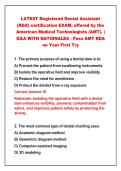 2026-2027 LATEST Registered Dental Assistant&NewLine;&lpar;RDA&rpar; certification EXAM&comma; offered by the&NewLine;American Medical Technologists &lpar;AMT&rpar;&period; &vert;&NewLine;Q&A WITH RATIONALES - Pass AMT RDA&NewLine;on Your First Try
