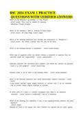 BSC 2026 EXAM 1 PRACTICE QUESTIONS WITH VERIFIED ANSWERS