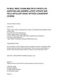 FA BOLC MOD 2 EXAM &lpar;MULTIPLE CHOICE A-D&rpar; QUESTION AND ANSWER LATEST UPDATE 2026 FIELD ARTILLERY BASIC OFFICER LEADERSHIP COURSE&period;pdf&NewLine;&NewLine;