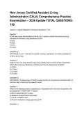 New Jersey Certified Assisted Living Administrator &lpar;CALA&rpar; Comprehensive Practice Examination &ndash; 2026